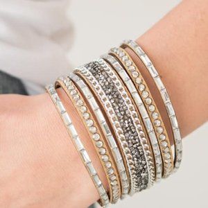 Rhinestone Rumble Brown Bracelet